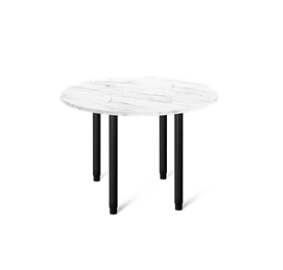 Круглый стол на кухню SHT-TU65 / SHT-TT 90 ЛДСП (мрамор кристалл/черный) в Симферополе
