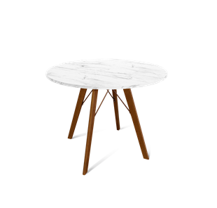 Круглый кухонный стол SHT-TU9 / SHT-TT 90 ЛДСП (мрамор кристалл/темный орех) в Симферополе