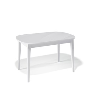Обеденный раздвижной стол Kenner 1300M (Белый/Стекло белое глянец) в Симферополе