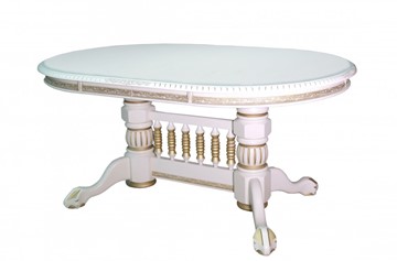 Овальный стол на кухню Азия 106Х160Х200Х240, Слоновая кость+Патина в Симферополе