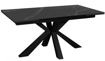 Стол раздвижной DikLine SFE140 Керамика Черный мрамор/подстолье черное/опоры черные (2 уп.) в Симферополе