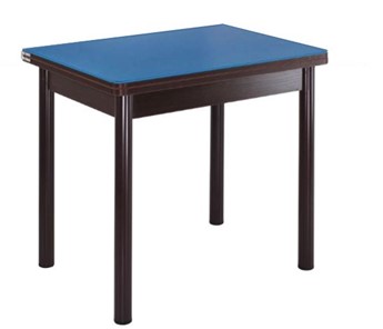 Стол со стеклянной столешницей СПА-01 СТ2, венге ЛДСП/стекло синие/38 прямые трубки крашеные коричневый в Симферополе