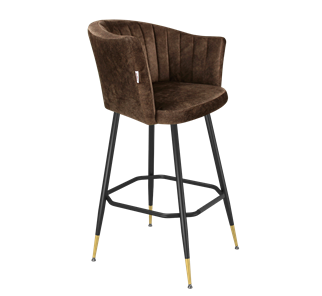 Барный стул SHT-ST42-1 / SHT-S148 (кофейный трюфель/черный муар/золото) в Симферополе
