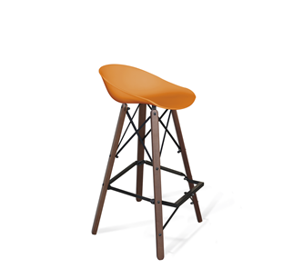 Барный стул SHT-ST19/S80 (оранжевый/темный орех/черный) в Симферополе