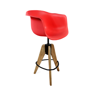 Барный стул SHT-ST31/S92 (красный/брашированный коричневый/черный муар) в Симферополе