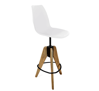 Барный стул SHT-ST29/S92 (белый/брашированный коричневый/черный муар) в Симферополе