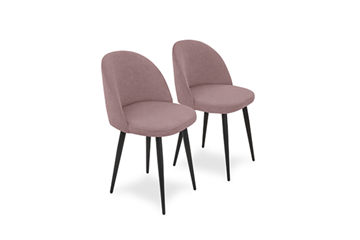 Комплект из 2-х  мягких стульев для кухни Brendoss Лайт розовый черные ножки в Симферополе