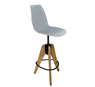 Барный стул SHT-ST29/S92 (серый ral 7040/брашированный коричневый/черный муар) в Симферополе