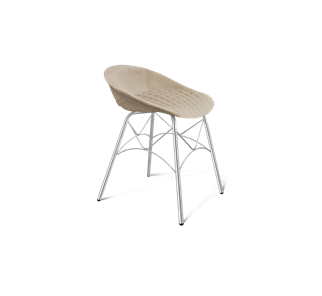 Обеденный стул SHT-ST19-SF1 / SHT-S107 (ванильный крем/хром лак) в Симферополе