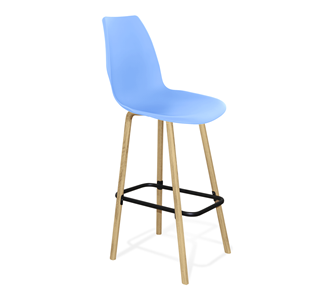 Барный стул SHT-ST29/S94 (голубой pan 278/прозрачный лак/черный муар) в Симферополе
