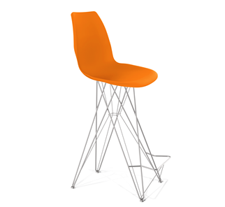 Барный стул SHT-ST29/S66 (оранжевый ral2003/хром лак) в Симферополе