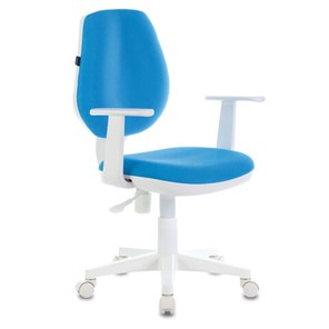 Офисное кресло Brabix Fancy MG-201W (с подлокотниками, пластик белый, голубое) в Симферополе