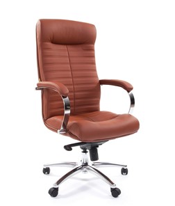Офисное кресло CHAIRMAN 480 Экокожа Terra 111 (коричневая) в Симферополе