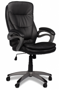 Офисное кресло ДамОфис J 9302 экокожа /пластик, черный в Симферополе