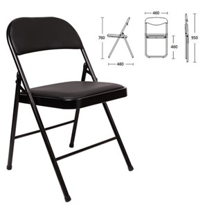 Офисный стул складной Brabix Golf Plus CF-003 Комфорт (черный каркас, кожзам черный) 531566 в Симферополе