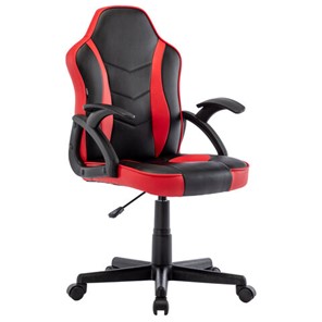 Офисное кресло BRABIX "Shark GM-203", экокожа, черное/красное, 532512 в Симферополе