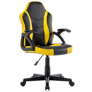 Офисное кресло BRABIX "Shark GM-203", экокожа, черное/желтое, 532514 в Симферополе