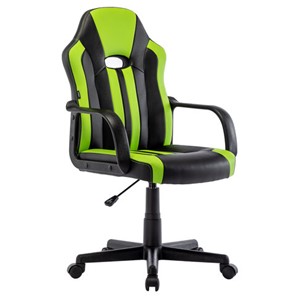 Кресло офисное BRABIX "Stripe GM-202", экокожа, черное/зеленое, 532511 в Симферополе
