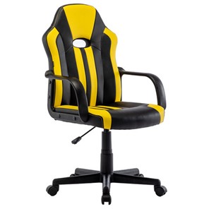 Кресло компьютерное RABIX "Stripe GM-202", экокожа, черное/желтое, 532510 в Симферополе