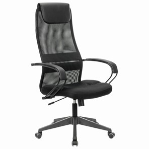 Кресло компьютерное Brabix Premium Stalker EX-608 PL (ткань-сетка/кожзам, черное) в Симферополе