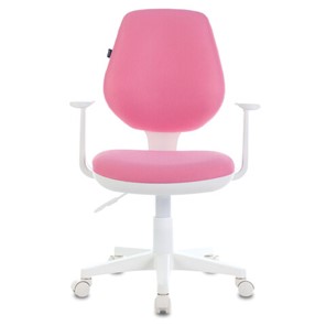 Кресло Brabix Fancy MG-201W (с подлокотниками, пластик белый, розовое) в Симферополе