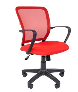 Кресло офисное CHAIRMAN 698 black TW-69, ткань, цвет красный в Симферополе