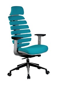 Кресло офисное Riva Chair SHARK (Лазурный/серый) в Симферополе