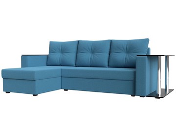 Угловой раскладной диван Атланта Лайт, Амур голубой (микровельвет) в Симферополе