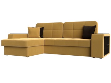 Угловой раскладной диван Брюссель, Желтый (микровельвет) в Симферополе