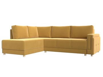 Угловой раскладной диван Лига-024, Желтый (Микровельвет) в Симферополе