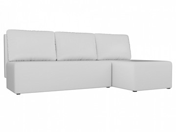 Угловой диван с оттоманкой Поло, Белый (экокожа) в Симферополе