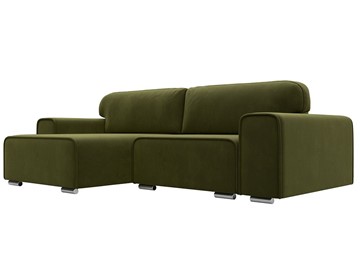 Угловой раскладной диван Лига-029, Зеленый (Микровельвет) в Симферополе