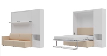 Шкаф-кровать трансформер Кровать-трансформер Smart (КД 1400+ШП), шкаф правый, левый подлокотник в Симферополе