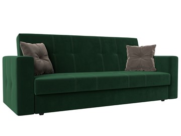 Прямой диван Лига-016, Зеленый\Коричневый (велюр) в Симферополе