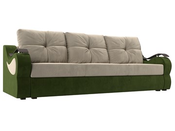 Прямой диван Меркурий еврокнижка, Бежевый/зеленый (микровельвет) в Симферополе