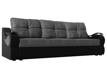 Прямой диван Меркурий еврокнижка, Серый/черный (рогожка/экокожа) в Симферополе