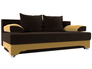 Прямой диван Ник-2, Коричневый/Желтый (экокожа) в Симферополе