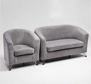 Комплект мебели Брамс  цвет серый диван 2Д + кресло в Симферополе