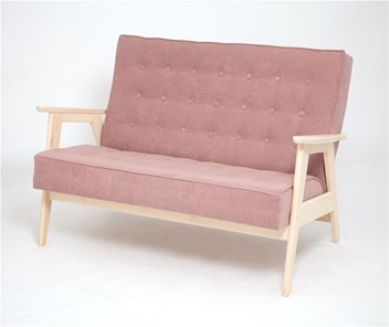 Прямой диван Ретро, двухместный (беленый дуб / RS 12 - розовый) в Симферополе