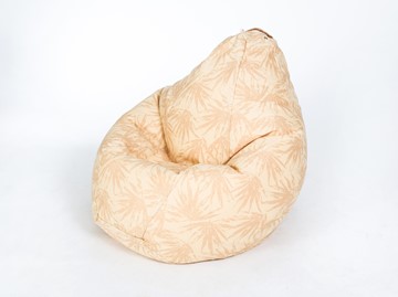 Кресло-мешок Груша среднее, жаккард, бежевые листья в Симферополе