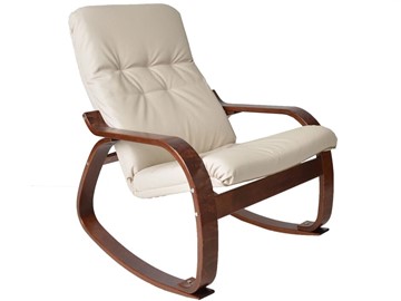 Мягкое кресло Сайма (экокожа бежевый, каркас вишня) в Симферополе