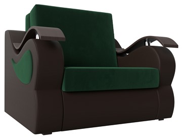 Кресло раскладное Меркурий (60), Зеленый\Коричневый (Велюр\Экокожа) в Симферополе