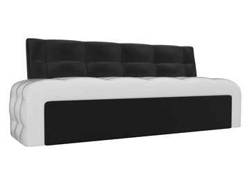 Кухонный прямой диван Люксор, Белый/Черный (экокожа) в Симферополе