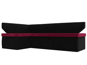 Угловой кухонный диван Омура, Бордовый\Черный (Микровельвет) в Симферополе