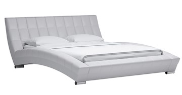 Кровать спальная Оливия 160 арт. Марика 483 к/з (белый) с основанием в Симферополе