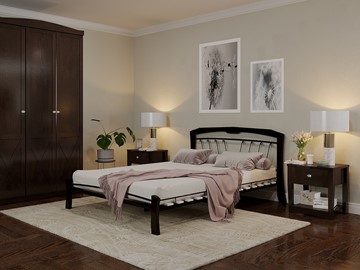 Кровать спальная Муза 4 Лайт, 1600, черный/шоколад в Симферополе