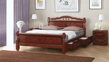 Кровать с выкатными ящиками Карина-5 (Орех) 140х200 в Симферополе
