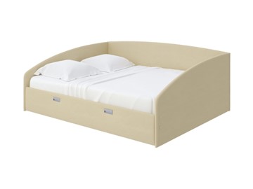Двуспальная кровать Bono 160х200, Велюр (Forest 4 Бежевый) в Симферополе