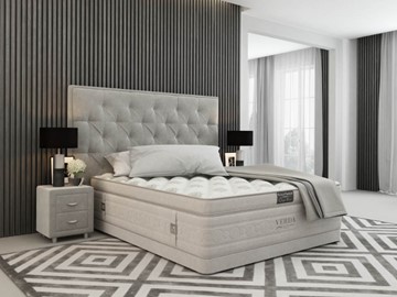 Кровать двуспальная Classic Compact/Basement 180х200, Флок (Велсофт Серый) в Симферополе