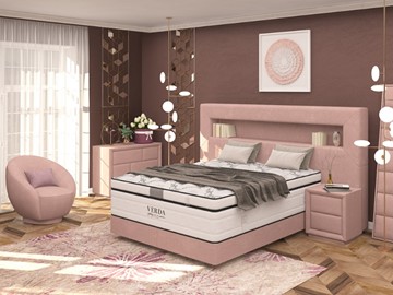 Кровать Smart/Podium M 160х200, Флок (Велсофт Винтажный розовый) в Симферополе